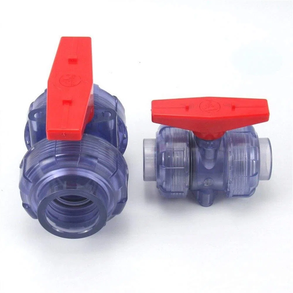 Rückschlagventile 1 stück DIN 20-63mm Transparent UPVC Kugelventil Aquarium Aquarium Garten Bewässerung Union Kugelventil(I.D50mm(DIN))