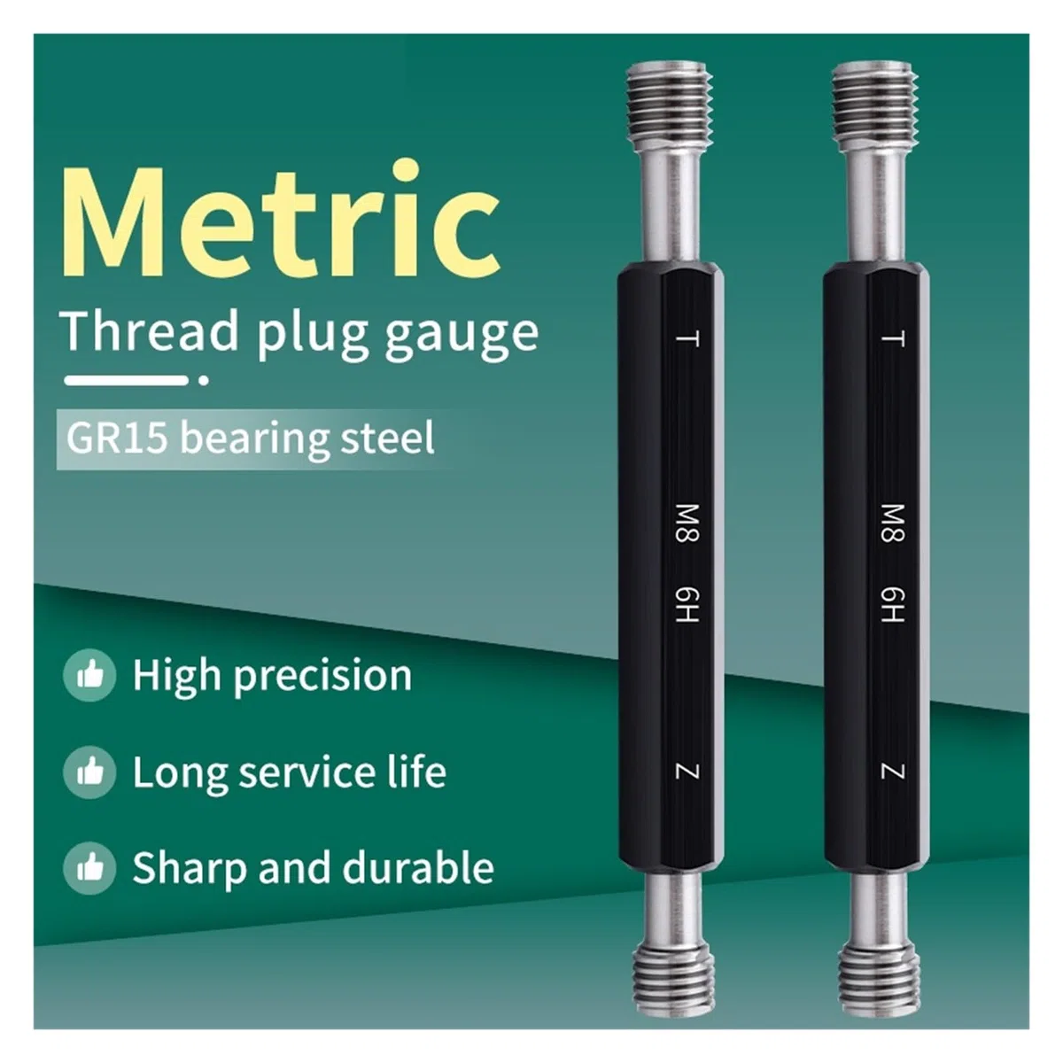 Gewinde-Lehrdorn 1PCS 6H M49-M56 Stahl Gage Metric Feingewinde Stecker Gauge Messen Werkzeug(M49X0.5)