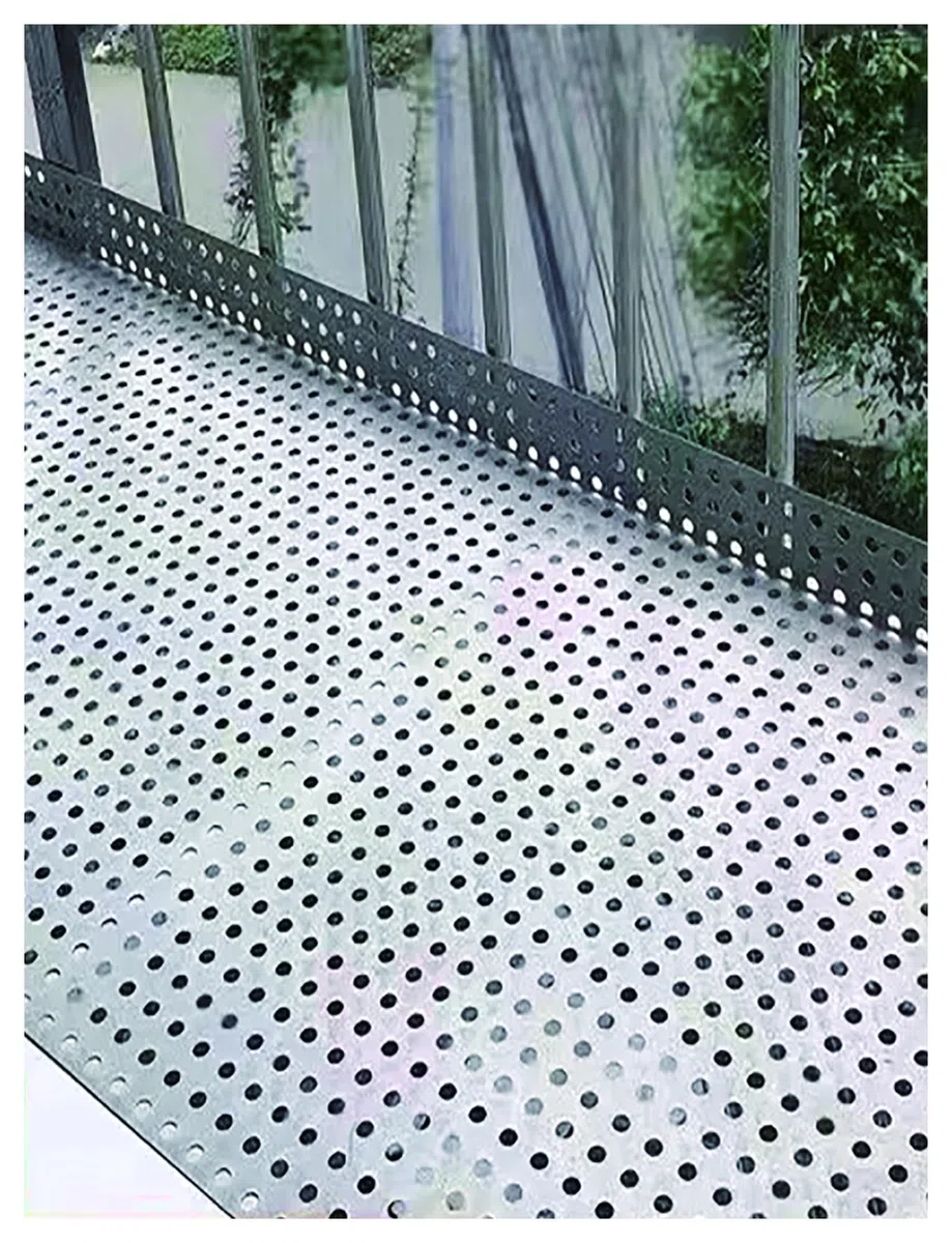 Lochblech aus 304 Edelstahl, 8 mm Lochdurchmesser, Anti-Fall-Metallplatte mit Bändern und Handschuhen, langlebig, 80 x 200 cm, für Industrie und Zuhause