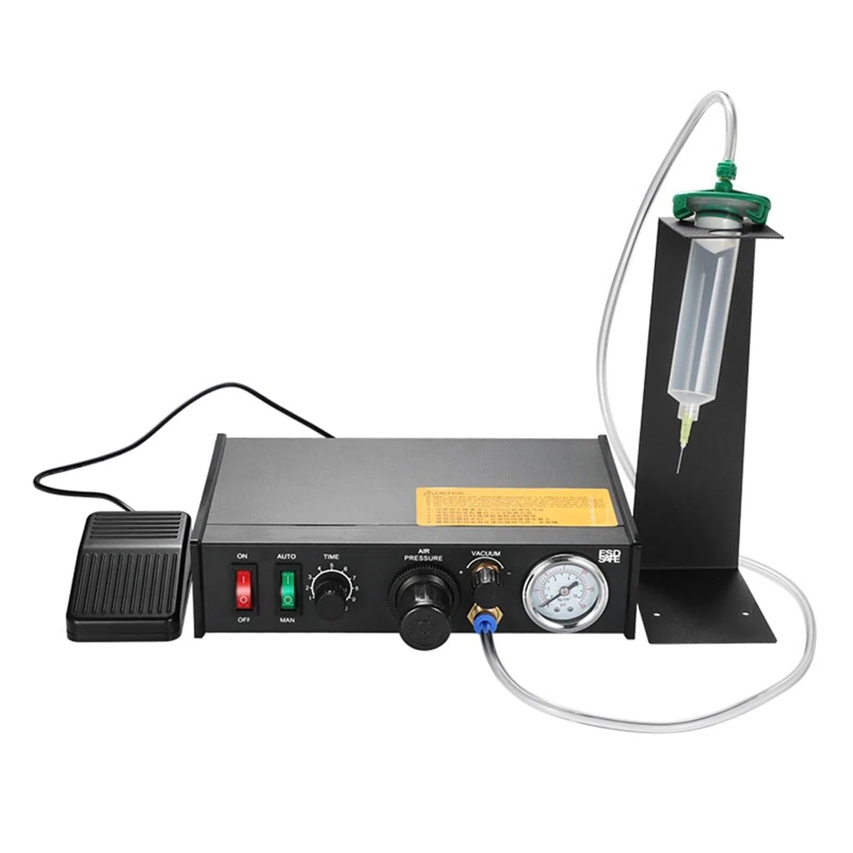Pneumatische Dosiermaschine für präzise Flüssigkeitsanwendung, halbautomatisches Timing für Klebstoffe auf Wasserbasis, Robustes Design für effektive Lötkontrolle
