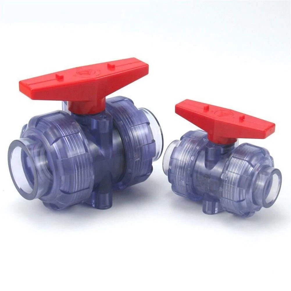 Rückschlagventile 1 stück DIN 20-63mm Transparent UPVC Kugelventil Aquarium Aquarium Garten Bewässerung Union Kugelventil(I.D50mm(DIN))