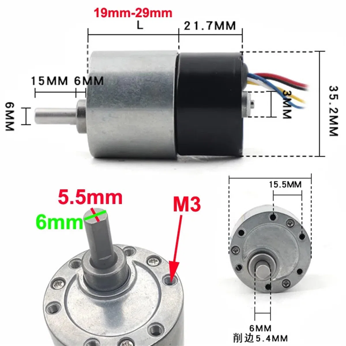 Micro DC Bürstenloser Getriebemotor Lange Lebensdauer Niedrige Geschwindigkeit 7-960RPM 12V 24V DC Motor Einstellbare Geschwindigkeit Reversible Mit Signal(12v 200rpm 3.6kg.cm)