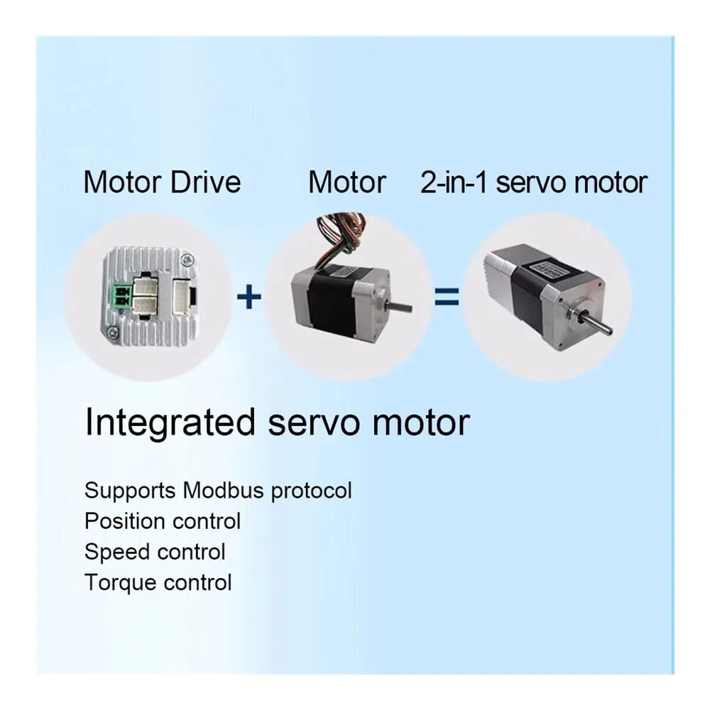 24V 48V DC Servo Electronic Starter Low Voltage Servo Electronic Starter 42mm 57mm 86mm Flange 0.1-1.4Nm 31W-440W 17Bit Encoder Pulse Input RS485 3000rpm(86 Flange 0.7Nm 48V)