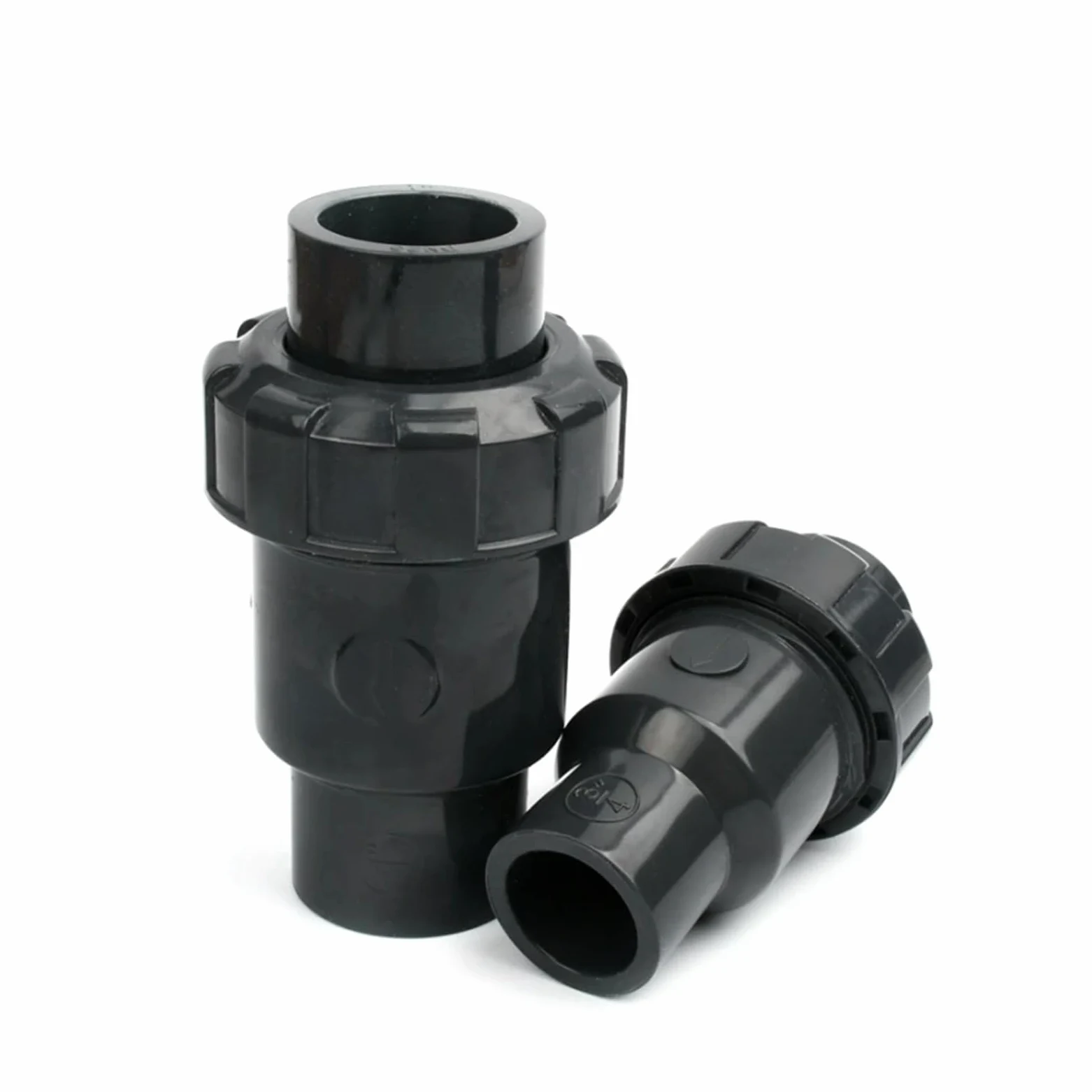 UPVC Single Union Rückschlagventil 20–110 mm – dunkelgrauer Bewässerungsadapter for Aquarium, Gartenbewässerung, 1 Stück(90mm)