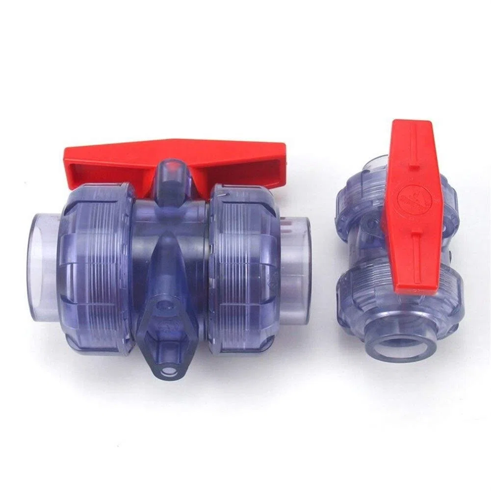 Rückschlagventile 1 stück DIN 20-63mm Transparent UPVC Kugelventil Aquarium Aquarium Garten Bewässerung Union Kugelventil(I.D50mm(DIN))