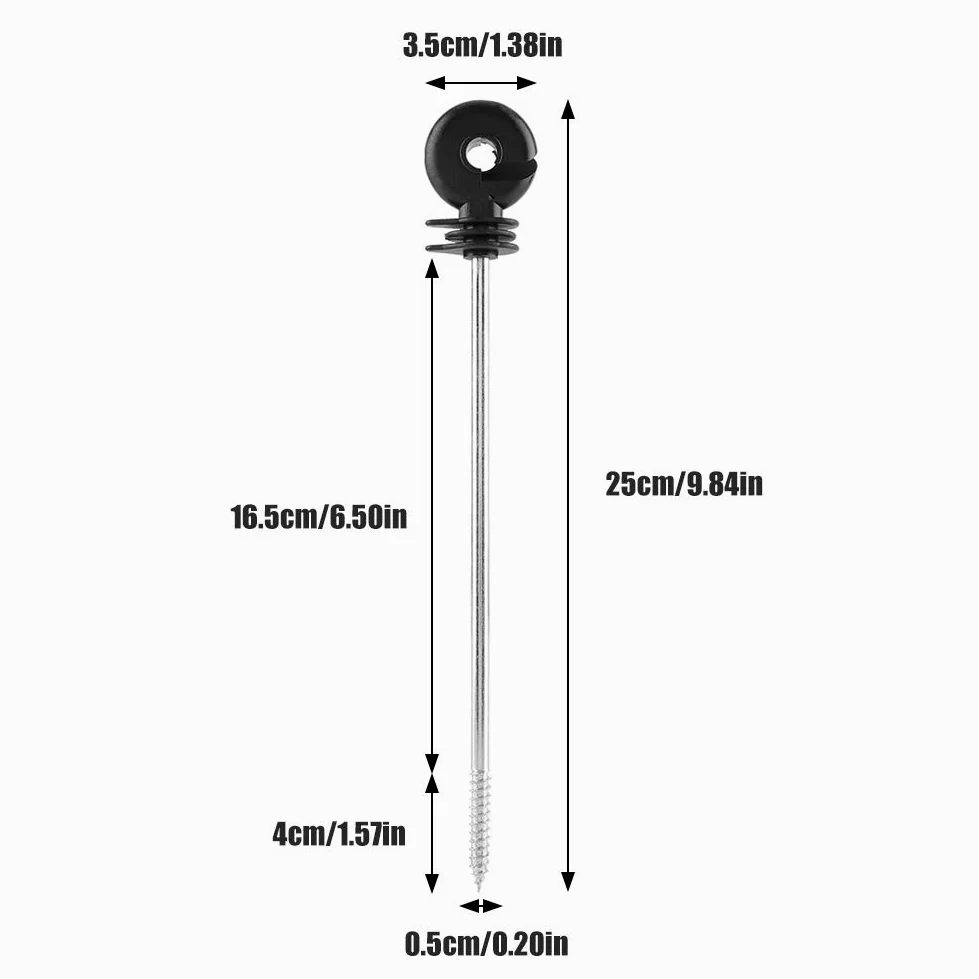 Elektrozaun-Isolator, 100 Stück, Kunststoff-Ringisolatoren zum Einschrauben für Holzpfosten, Ferndrahtzäune
