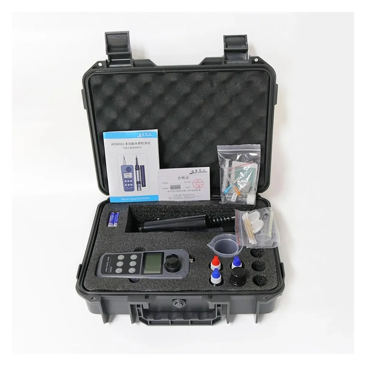 Multiparameter PH/Temp/Ammoniak/Nitrit Gelöst Sauerstoff Meter Wasser Qualität Tester for Aquarium Aquakultur Aquarium Hintergrundbeleuchtetes Display